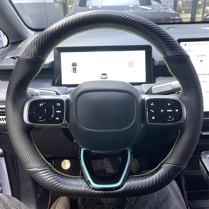 Fishing Boat Steering Wheel - DIY Siyah Hakiki Deri Karbon Fiber